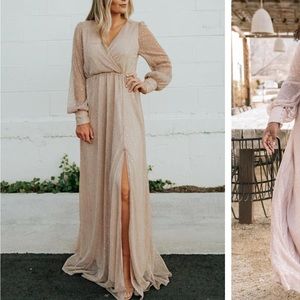 Abigail Sparkle Gown | Champagne engagement bride or maternity